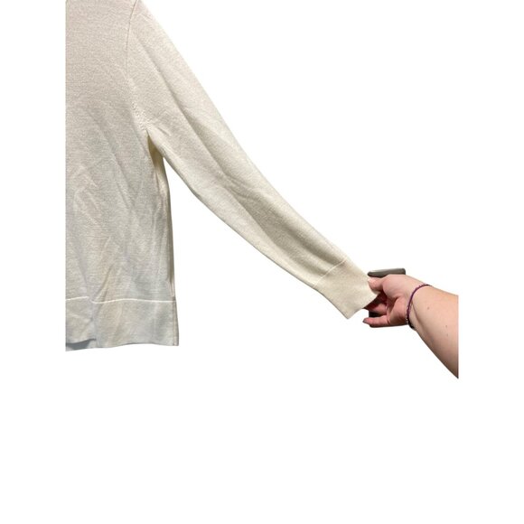 J.Crew Wool Blend Soft Ribbed Turtleneck Sweater Cream Size XL Minimalist Quiet - Picture 10 of 15